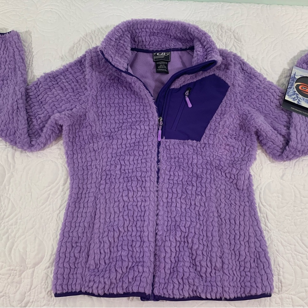 CB Sports Performance Fleece Jacket Zip Up Women's Size Small Soft Purple NWT.